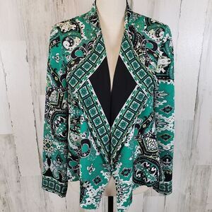 Chico's Paisley Open Front Blazer Sz 0